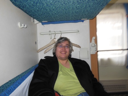 Laura in our Soft Sleeper train seats